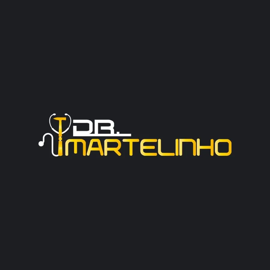 Logotipo da Doutor Martelinho, funilaria e martelinho de ouro em Bauru